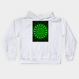 Psychedelic green neon print. Sport design Kids Hoodie